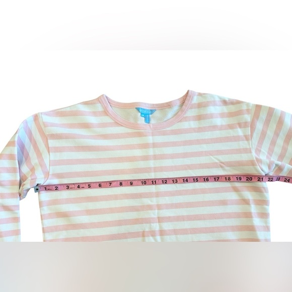 Draper James Women's Kelsea Sweatshirt Pink White Stripe Size Medium - Picture 4 of 7